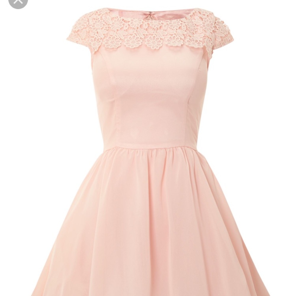Chi chi London pink lace cap sleeve dress